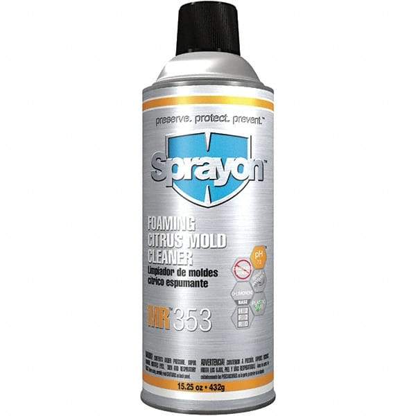 Sprayon - 15.25 Ounce Aerosol Can, White, Mold Cleaner - d-Limonene Composition - USA Tool & Supply