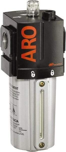 ARO/Ingersoll-Rand - 1/2" NPT, 250 Max psi Standard Modular Lubricator - Metal Bowl with Sight Glass, Aluminum Body, 156 CFM, 175°F Max Temp, 2.76" Long x 2.87" Wide x 7.165" High - USA Tool & Supply
