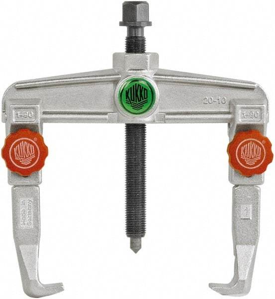 KUKKO - 2 Jaw, 1-7/16" to 4-3/4" Spread, 5 Ton Capacity, Reversible Puller - 3.94" Reach, 7-3/4" Long, For Gears, Bearings, Pulleys, Bushings, Seals - USA Tool & Supply