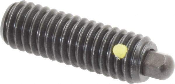 Vlier - 3/8-16, 1-1/8" Thread Length, 3/16" Plunger Projection, Steel Threaded Spring Plunger - 3/16 (Hex)" Max Plunger Diam, 1-1/8" Plunger Length, 5.5 Lb Init End Force, 14.5 Lb Final End Force, 3/16" Hex - USA Tool & Supply