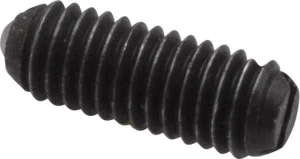 Vlier - 10-32, 0.094" Ball Diam, 0.513" Body Length, 0.025" Max Ball Reach, Threaded Ball Plunger - Steel Body, Steel Ball, 1.5 Lb Initial End Force, 3 Lb Final End Force, Locking Element - USA Tool & Supply