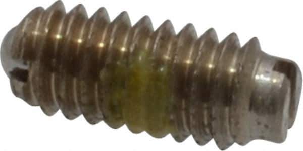 Vlier - 6-40, 0.078" Ball Diam, 0.312" Body Length, 0.023" Max Ball Reach, Threaded Ball Plunger - Stainless Steel Body, Stainless Steel Ball, 0.5 Lb Initial End Force, 1 Lb Final End Force, Locking Element - USA Tool & Supply