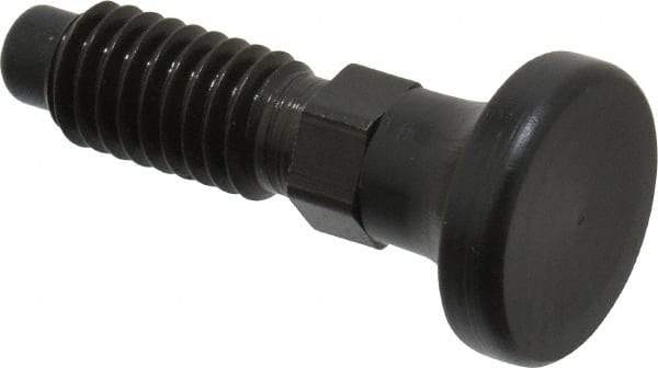 Vlier - 3/8-16, 1/4" Max Plunger Diam, 0.25 Lb Init to 2 Lb Final End Force, Knob Handle Plunger - Delrin Knob, 0.94" Body Length, 3/4" Length Under Head/Shoulder, 0.18" Plunger Projection - USA Tool & Supply