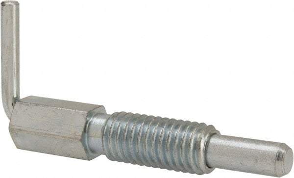 Vlier - 1/2-13, 1.1" Thread Length, 0.31" Plunger Diam, 1 Lb Init to 5 Lb Final End Force, Steel L Handle Plunger - 2.11" Body Length, 1-1/4" Length Under Head, 3/4" Plunger Projection - USA Tool & Supply