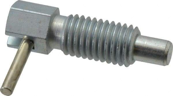 Vlier - 5/8-11, 1.07" Thread Length, 0.38" Plunger Diam, 0.75 Lb Init to 2.5 Lb Final End Force, Steel Locking L Handle Plunger - 1.88" Body Length, 1-1/4" Length Under Head, 1/2" Plunger Projection - USA Tool & Supply