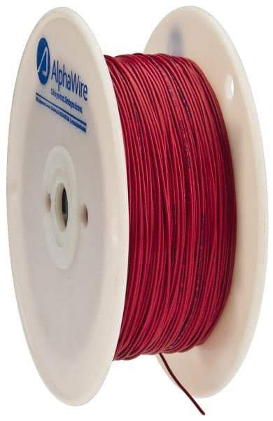 Alpha Wire - 24 AWG, 1 Strand, 305 m OAL, Tinned Copper Hook Up Wire - Red PVC Jacket, 0.052" Diam - USA Tool & Supply
