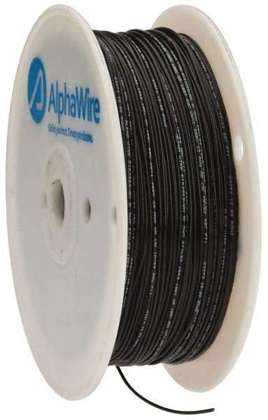 Alpha Wire - 22 AWG, 1 Strand, 305 m OAL, Tinned Copper Hook Up Wire - Black PVC Jacket, 0.057" Diam - USA Tool & Supply