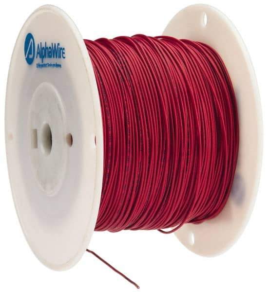 Alpha Wire - 20 AWG, 1 Strand, 305 m OAL, Tinned Copper Hook Up Wire - Red PVC Jacket, 0.064" Diam - USA Tool & Supply