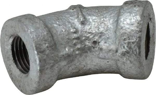 B&K Mueller - Class 150, 1/8" Galvanized Pipe 45° Elbow - Threaded, Malleable Iron - USA Tool & Supply