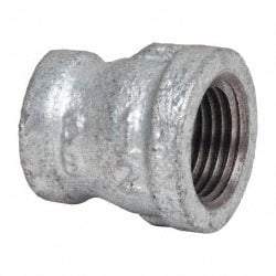 B&K Mueller - Class 150, 1/2 x 3/8" Galvanized Pipe Reducing Coupling - Threaded, Malleable Iron - USA Tool & Supply