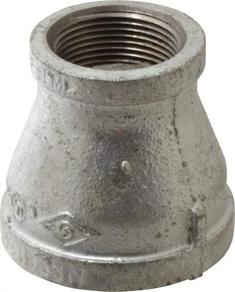 B&K Mueller - Class 150, 2 x 1-1/4" Galvanized Pipe Reducing Coupling - Threaded, Malleable Iron - USA Tool & Supply