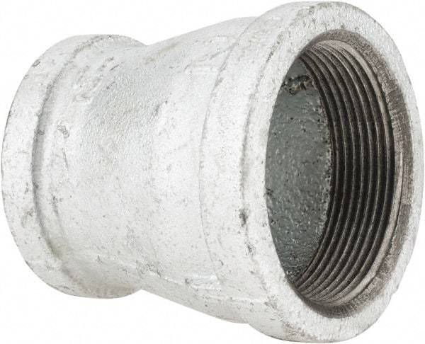B&K Mueller - Class 150, 2 x 1-1/2" Galvanized Pipe Reducing Coupling - Threaded, Malleable Iron - USA Tool & Supply