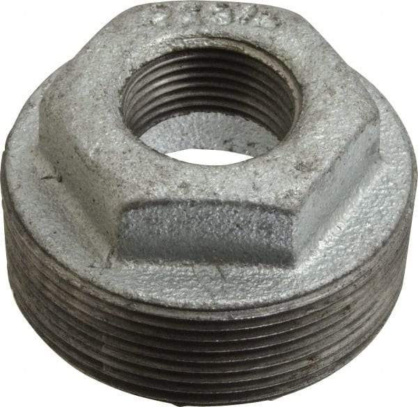 B&K Mueller - Class 150, 2 x 3/4" Galvanized Pipe Hex Bushing - Threaded, Malleable Iron - USA Tool & Supply