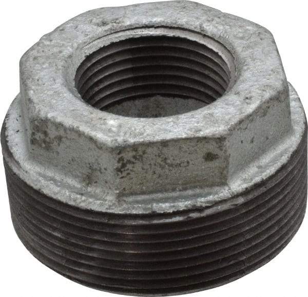 B&K Mueller - Class 150, 2 x 1" Galvanized Pipe Hex Bushing - Threaded, Malleable Iron - USA Tool & Supply