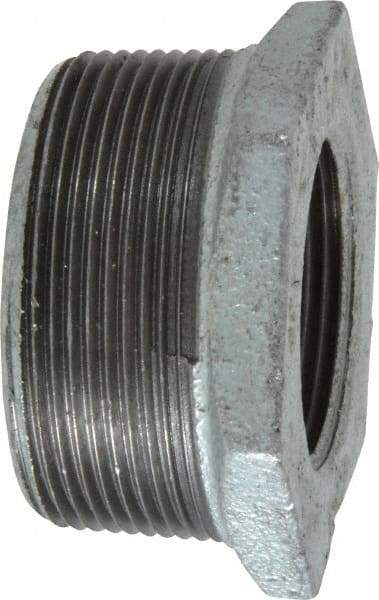 B&K Mueller - Class 150, 2 x 1-1/4" Galvanized Pipe Hex Bushing - Threaded, Malleable Iron - USA Tool & Supply