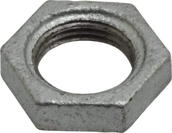 B&K Mueller - Class 150, 1/2" Galvanized Pipe Hex Locknut - Threaded, Malleable Iron - USA Tool & Supply