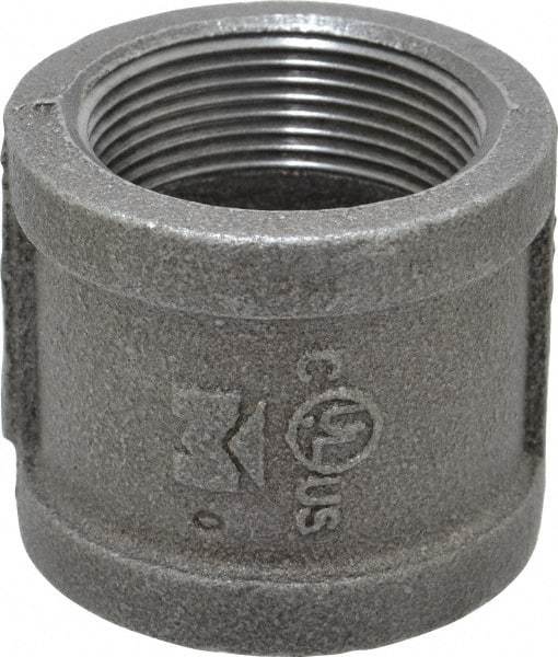 B&K Mueller - Size 1-1/2", Class 150, Malleable Iron Black Pipe Coupling - 150 psi, Threaded End Connection - USA Tool & Supply