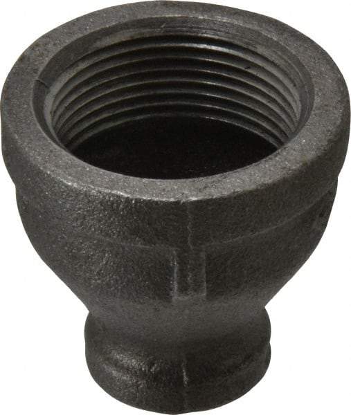 B&K Mueller - Size 1-1/4 x 1/2", Class 150, Malleable Iron Black Pipe Reducing Coupling - 150 psi, Threaded End Connection - USA Tool & Supply