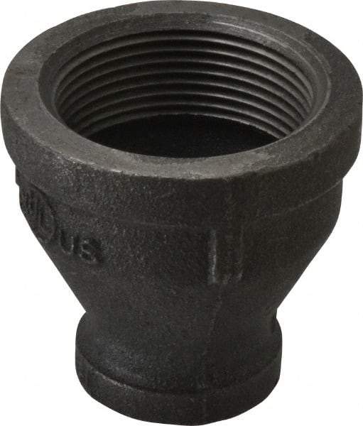 B&K Mueller - Size 1-1/2 x 3/4", Class 150, Malleable Iron Black Pipe Reducing Coupling - 150 psi, Threaded End Connection - USA Tool & Supply