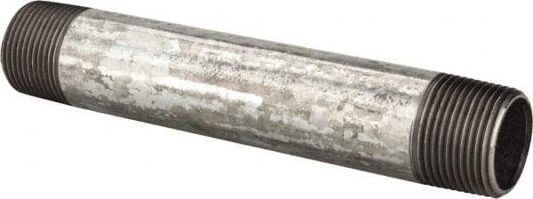 B&K Mueller - Schedule 40, 1 x 7" Galvanized Pipe Nipple - Threaded Steel - USA Tool & Supply