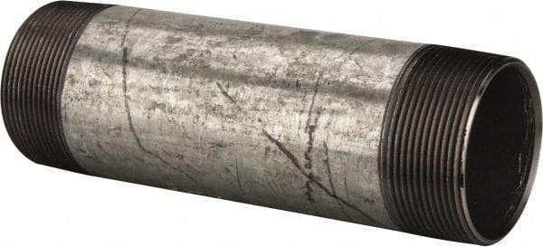 B&K Mueller - Schedule 40, 2 x 7" Galvanized Pipe Nipple - Threaded Steel - USA Tool & Supply