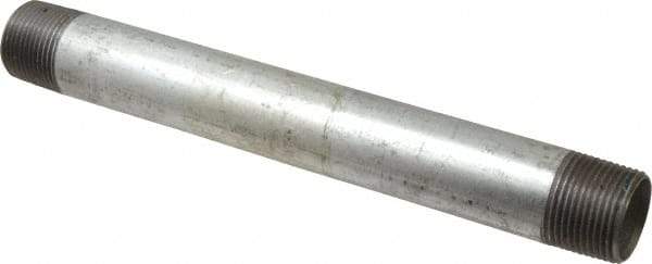 B&K Mueller - Schedule 40, 1 x 10" Galvanized Pipe Nipple - Threaded Steel - USA Tool & Supply