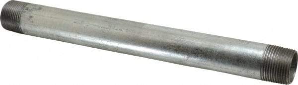 B&K Mueller - Schedule 40, 1 x 12" Galvanized Pipe Nipple - Threaded Steel - USA Tool & Supply