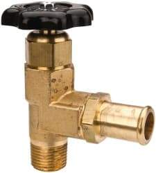 Parker - Hose I.D. x MNPTF End Connection Brass Truck Valve - 3.73" OAL, 3/4 x 1/2" Pipe - USA Tool & Supply