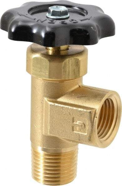 Parker - FNPTF x MNPTF End Connection Brass Truck Valve - 3.15" OAL, 1/2" Pipe - USA Tool & Supply