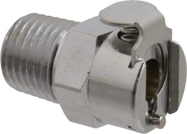 CPC Colder Products - 1/4 NPT Brass, Quick Disconnect, Coupling Body - 250 Max psi, -40 to 180°F, 2" OAL x 0.63" Overall Height, Chrome Plated - USA Tool & Supply