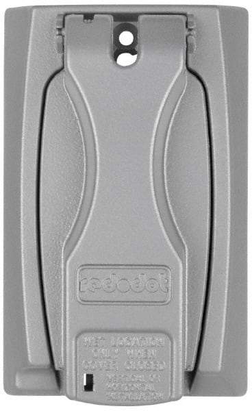 Thomas & Betts - Electrical Outlet Box Zinc Weatherproof Cover - Includes (2) Adapter Plates & Single Receptacle up to 1-9/16" - USA Tool & Supply