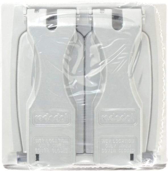 Thomas & Betts - Electrical Outlet Box Zinc Weatherproof Cover - Includes (2) Adapter Plates & Single Receptacle up to 1-9/16" - USA Tool & Supply