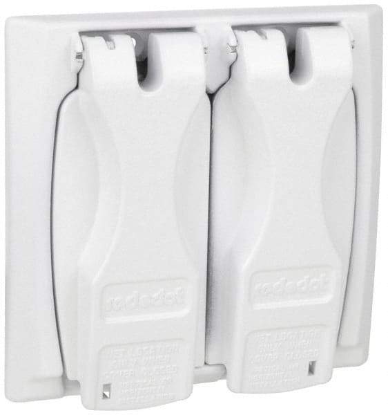 Thomas & Betts - Electrical Outlet Box Zinc Weatherproof Cover - Includes (2) Adapter Plates & Single Receptacle up to 1-9/16" - USA Tool & Supply
