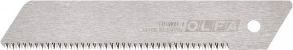 Olfa - 1 Piece Steel Serrated Blade - 142mm OAL, 5-37/64" Blade Length, 0.02" Blade Thickness - USA Tool & Supply