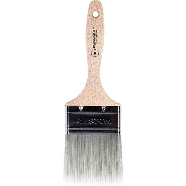 Wooster Brush - 3" Flat Synthetic Varnish Brush - 2-15/16" Bristle Length, 5.81" Wood Beavertail Handle - USA Tool & Supply