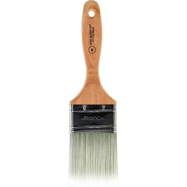 Wooster Brush - 2-1/2" Flat Synthetic Varnish Brush - 2-15/16" Bristle Length, 5.81" Wood Beavertail Handle - USA Tool & Supply