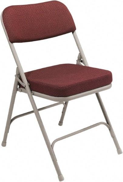 NPS - 18" Wide x 20-3/4" Deep x 32" High, Steel & Fabric Folding Chair with Fabric Padded Seat - Burgundy - USA Tool & Supply