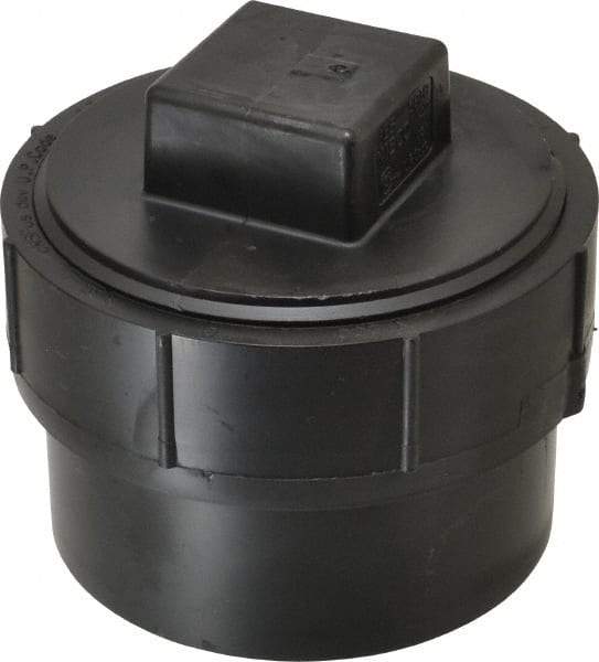 NIBCO - 4", ABS Drain, Waste & Vent Pipe Cleanout Adapter - Spig x CO with Plug - USA Tool & Supply