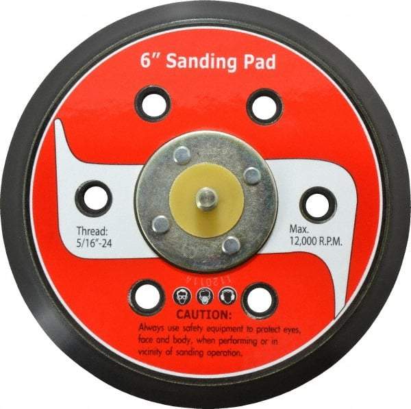 PRO-SOURCE - 6" Diam Hook & Loop Disc Backing Pad - 5/16" Shank Diam, 12,000 RPM - USA Tool & Supply