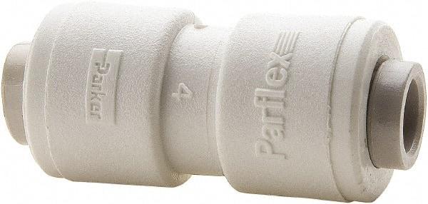 Parker - 1/2 x 3/8" Outside Diam, Polypropylene Push-to-Connect Tube Union - 150 Max psi, White - USA Tool & Supply