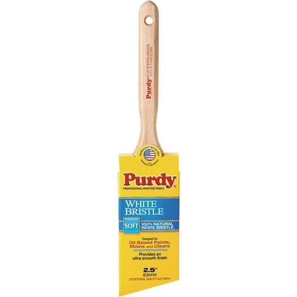 Purdy - 2-1/2" Angled Hog General Purpose Paint Brush - 2-7/8" Bristle Length, 7-1/4" Wood Fluted Handle - USA Tool & Supply