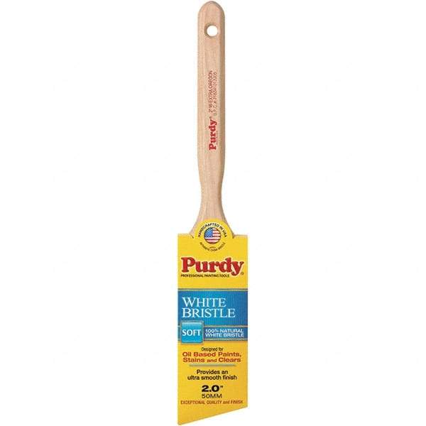 Purdy - 2" Angled Hog General Purpose Paint Brush - 2-5/8" Bristle Length, 7-1/4" Wood Fluted Handle - USA Tool & Supply