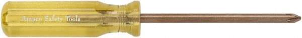 Ampco - #0, 6" OAL, Standard Phillips Screwdriver - 2-23/64" Blade Length, Round Shank, Acetate Handle - USA Tool & Supply