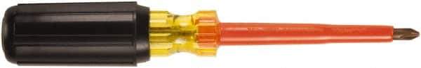 Ampco - #2, 8-1/4" OAL, Insulated Phillips Screwdriver - 4-9/64" Blade Length, Round Shank, Acetate with Rubber Grip Handle - USA Tool & Supply