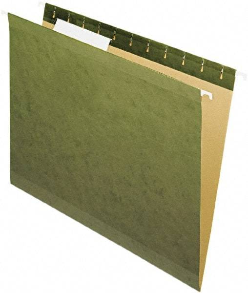 Pendaflex - 8-1/2 x 11", Letter Size, Standard Green, Standard Hanging File Folders - 11 Point Stock - USA Tool & Supply