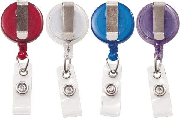 ADVANTUS - 30 Inch Long, Retractable ID Holder Strap - Assorted Colors, 4 Pack - USA Tool & Supply