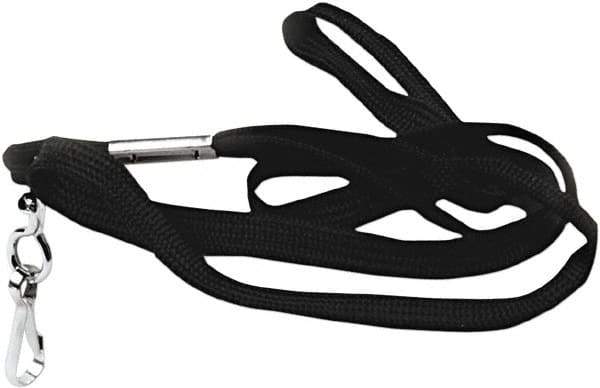 ADVANTUS - 36 Inch Long x Cotton, Nylon Lanyard - Black - USA Tool & Supply