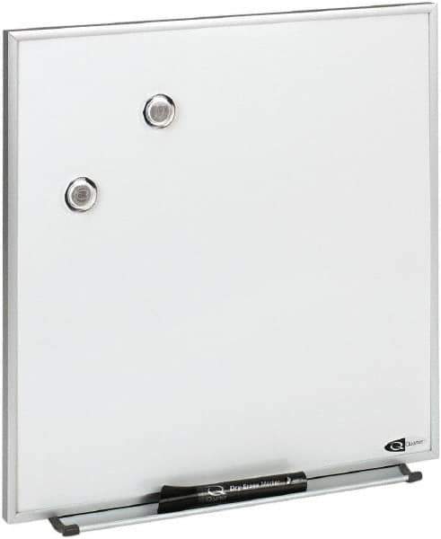 Quartet - 16" High x 16" Wide Enameled Steel Magnetic Marker Board - Aluminum Frame, 1-1/4" Deep, Includes Accessory Tray/Rail, One Dry-Erase Marker & Magnets & Mounting Kit - USA Tool & Supply