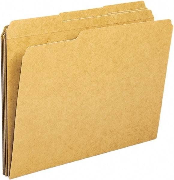 Samsill - 8-1/2 x 11", Letter Size, Kraft, File Folders with Top Tab - 11 Point Stock, 1/3 Tab Cut Location - USA Tool & Supply