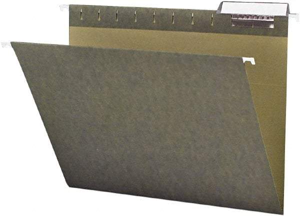 Samsill - 8-1/2 x 11", Letter Size, Standard Green, Expanding Hanging File Holder - 11 Point Stock, 1/3 Tab Cut Location - USA Tool & Supply